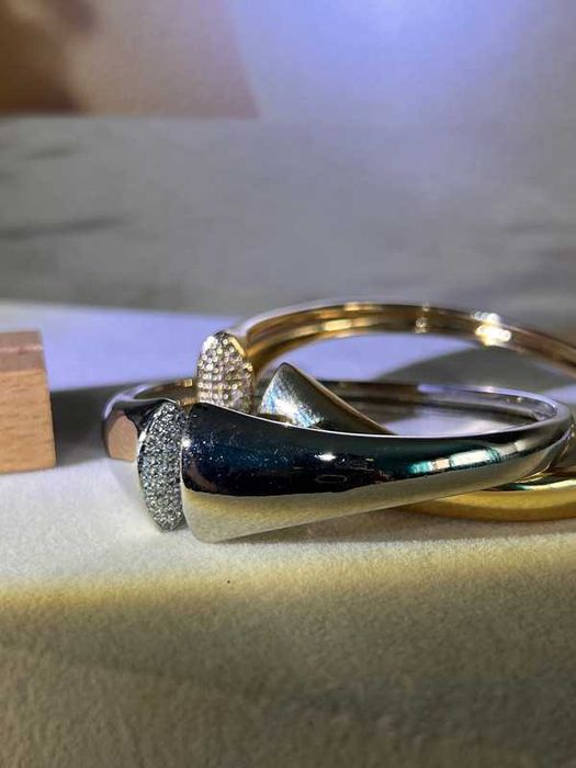 Bracelete Duplo | Banho Ouro 18K + Ródio Branco | Microzircônias