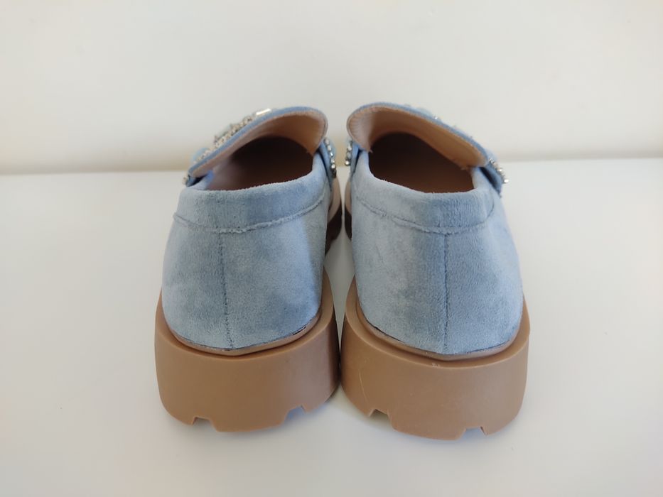 Mocassins Camurça Azul 36