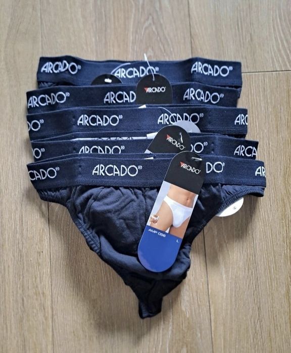 Stringi męskie Atlantic Arcado, rozmiar L, 5PACK, granatowe