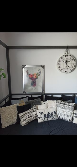 Obraz jeleń, kwiaty hipster duży nowy, rama