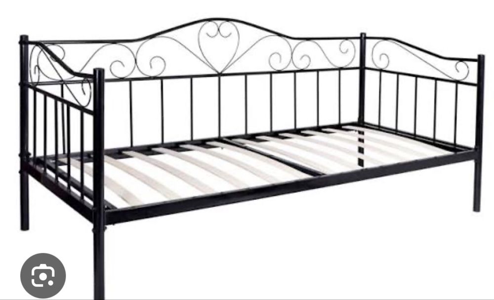 Łóżko 90x200 metalowe czarne