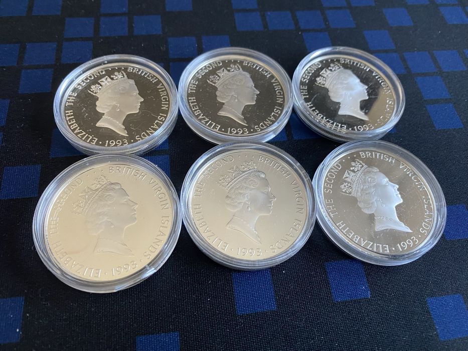 Moedas em prata ilhas virgens