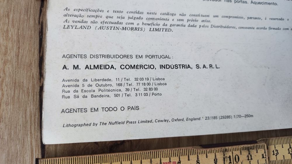 Mini Morris Catálogo Antigo - carro clássico