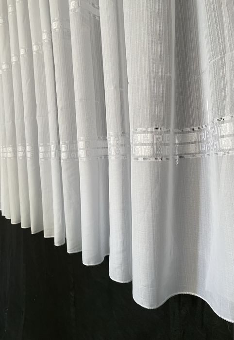 Тюль белая с полосками «версаче», белая гардина на метраж