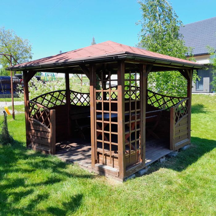 Altanka drewniana 3x3m Stół+ Ława