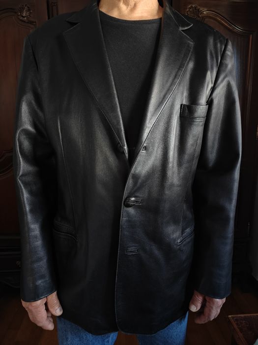 casaco 100% pele genuína como novo homem L