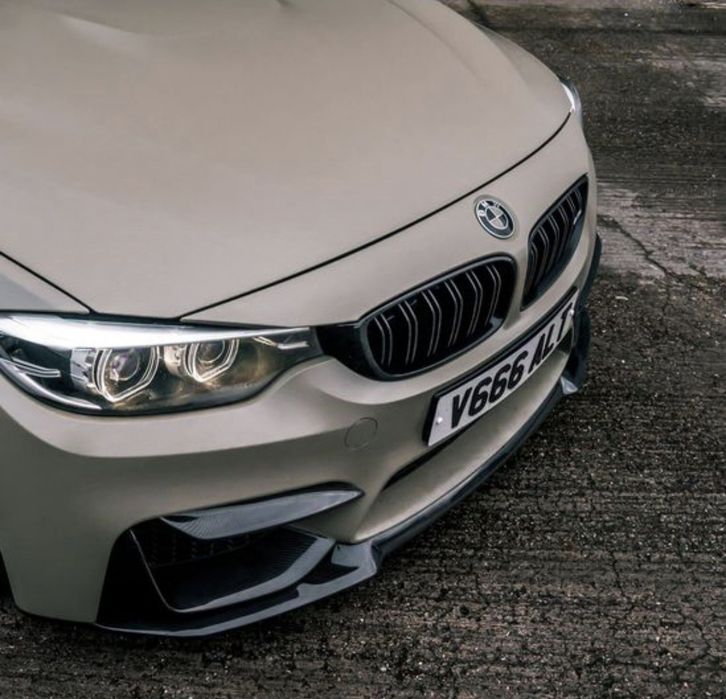 BMW F32 F33 F36 Nerki Atrapa Przedniego Zderzaka M4 czarny połysk