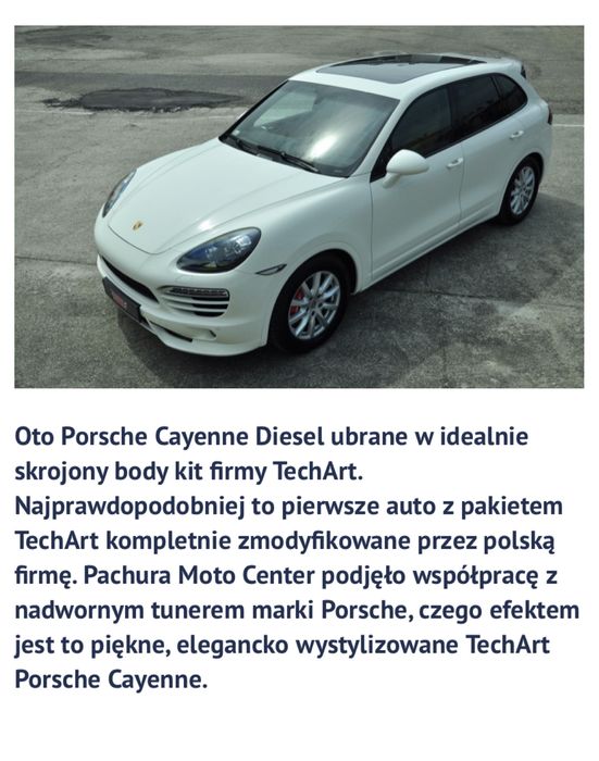 Auto do ślubu Porsche Cayenne Techart -wesele