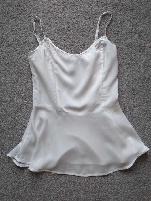 Biały top z falbaną H&M