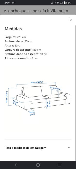 Kivik sofá 3 lugares