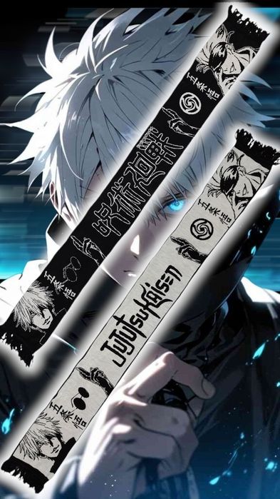 Аніме шарф 180см Jujutsu Kaisen з Годжо Сатору - акрил100%, ексклюзив