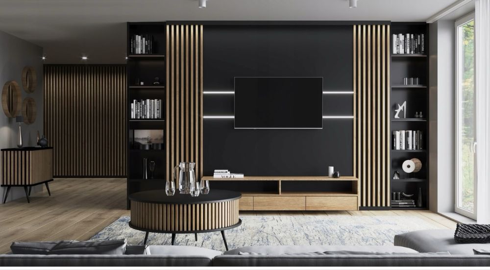 Stolik kawowy z lamelami