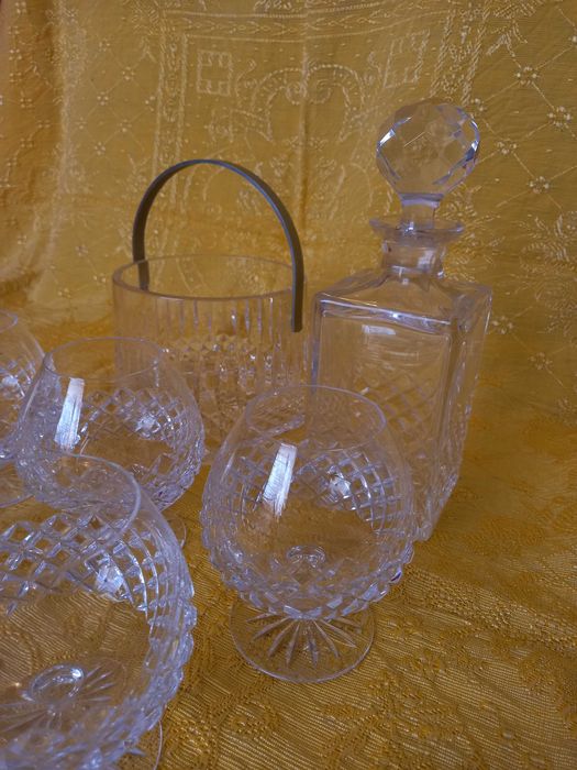 Conjunto copos, garrafa e balde gelo Cristal Atlantis64737822740609121