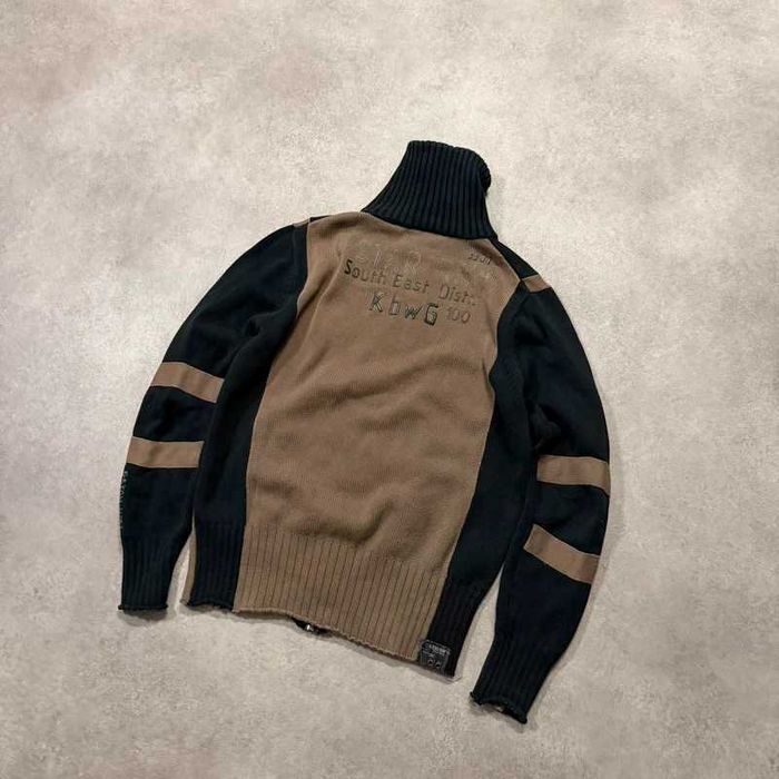 Vintage Sweter G-Star RAW Zip Up Knit Sweater Y2K Trendy Avant Garde