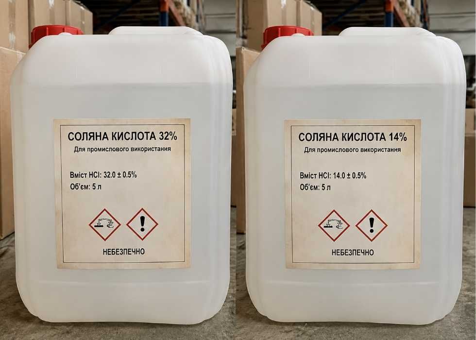 ‼️ Соляна кислота 14% та 32% | Для басейнів, пресформ, очищення обладнання
