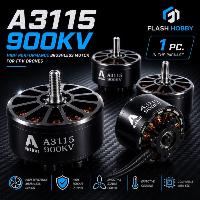 FlashHobby Arthur A3115 900KV — безколекторний мотор для FPV