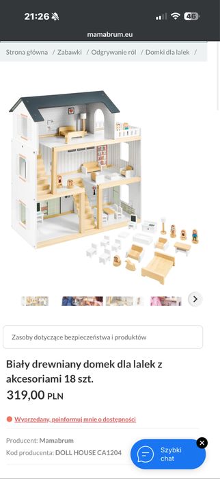Domek dla lalek odiór osobisty