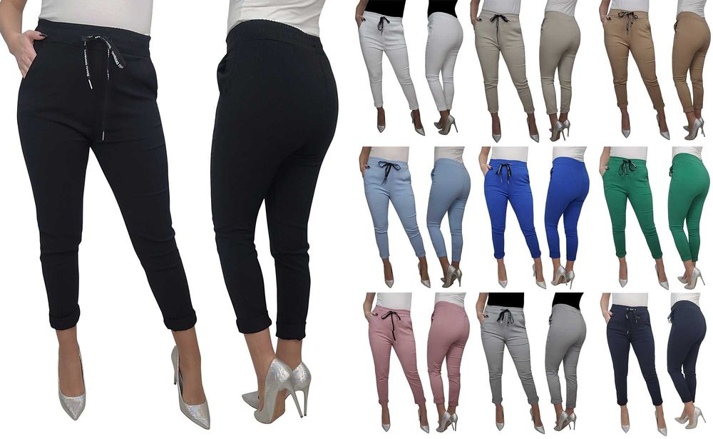 10 KOLORÓW Cygaretki S-XXL eleganckie spodnie damskie