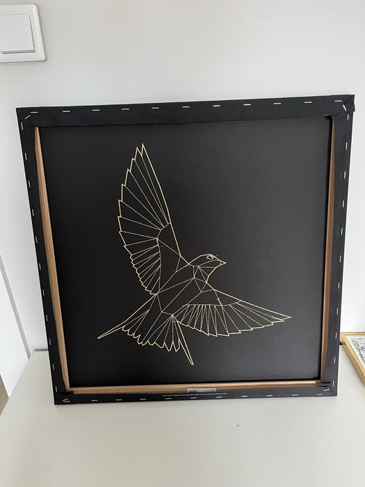 Obraz ptak na czarnym tle Ikea (60cm na 60 cm)