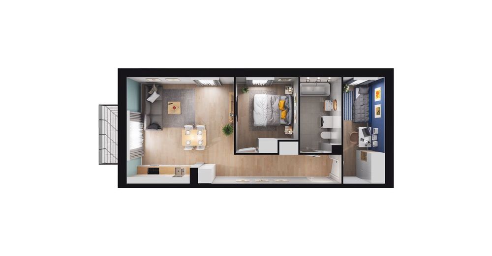 3-pokojowe mieszkanie 51m2 + balkon