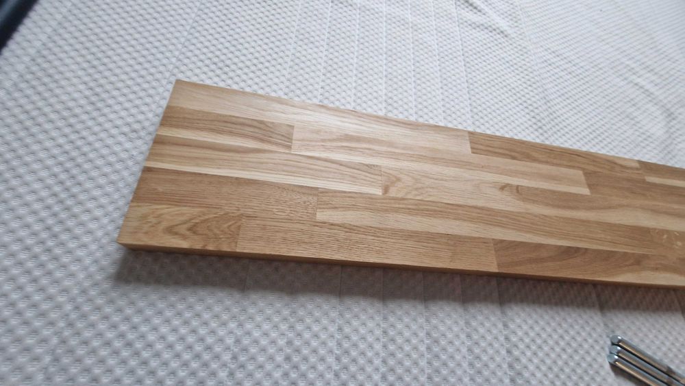 Półka surowe lite drewno 20x120x3cm + kołki