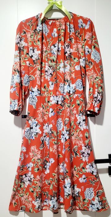 Sukienka w kwiaty midi H&M 36 S