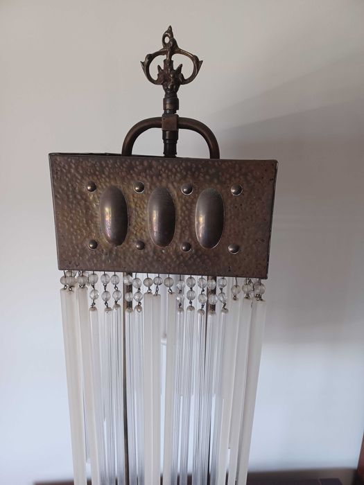 Candeeiro de mesa antigo de vidrinhos