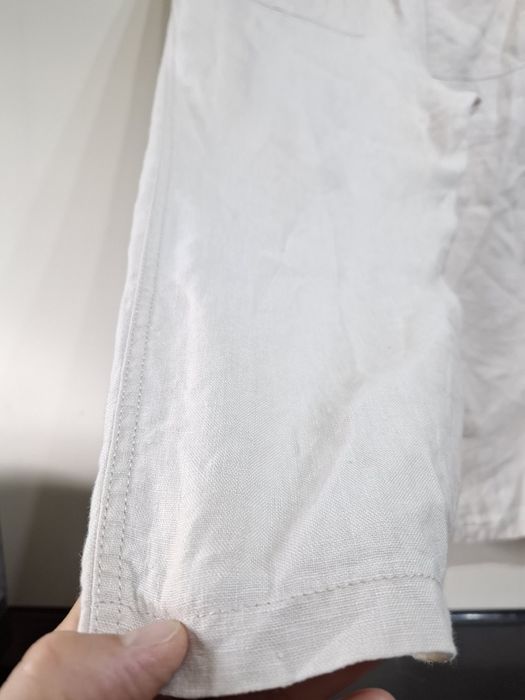 Spodnie XXL lniane krótkie rybaczki 7/8 spodenki plus over size