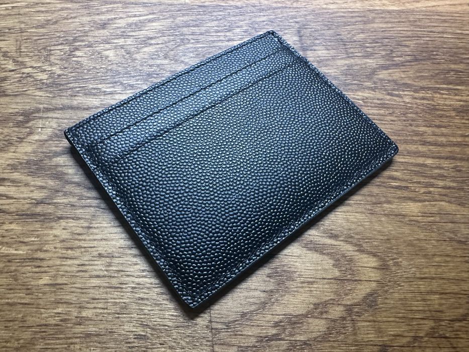 SAINT LAURENT Black leather cardholder NEW