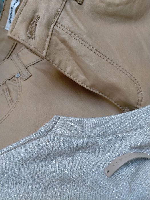 Spodnie woskowane camel