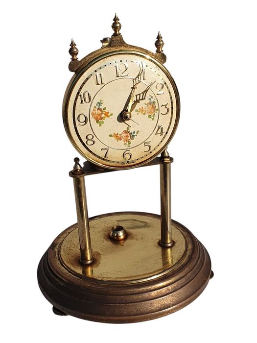 Stary Niemiecki zegar kominkowy roczniaka Kundo unikat kolekcjonerski