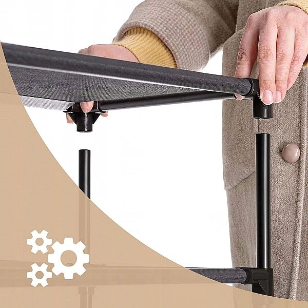 Regał Na Buty 46 x 145 x 28 cm 8 Poziomów Otwarta Szafka Na Buty Czarn