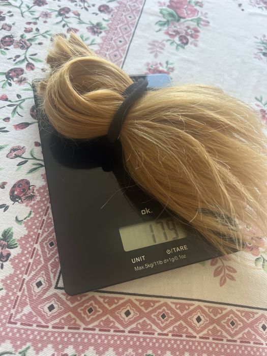 Cabelo louro 100% humano 179g 55cm
