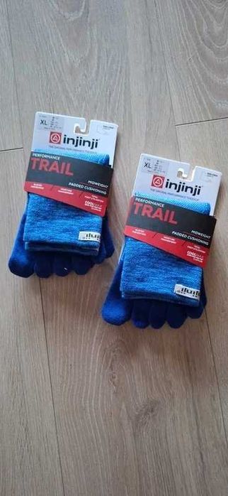2 x pary Skarpety do biegania Injinji Trail Mini-Crew Marine roz. XL