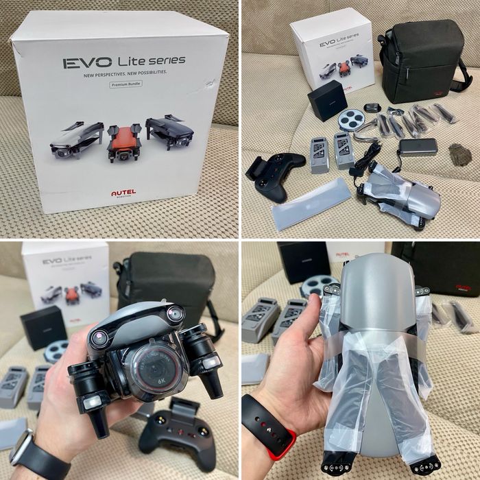Абсолютно новий! Дрон AUTEL EVO Lite Plus + Gray (Premium Bundle) 6K, 3 акамулятори + пульт, сумка та аксесуари. Не активований, без пробігу.