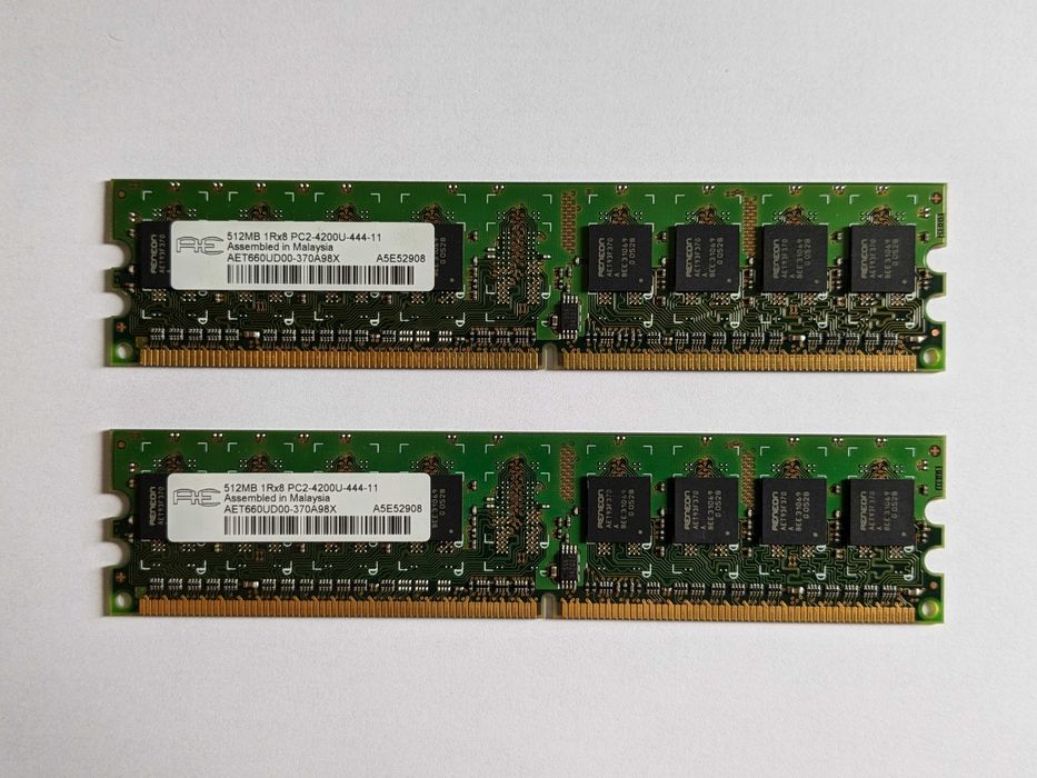 ОЗП 1GB DDR2-800 / 2x 1GB DDR2-667 / 2x 512MB DDR2-533