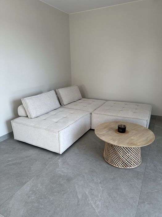 Stolik kawowy SKLUM 80cm Mango i Rattan