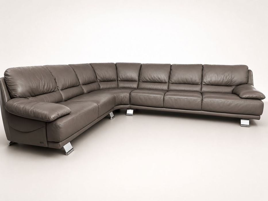 Шкіряний кутовий диван  коричневий.  Италия , Italsofa .  330*330  см