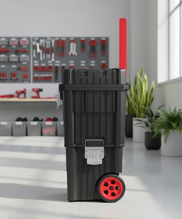 Skrzynka Narzędziowa Na Kółkach 3w1 Metalowe Klamry + GRATIS Organizer
