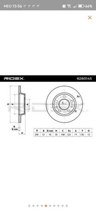 Vendo discos de travão  marca ridex eixo traseiro novos
