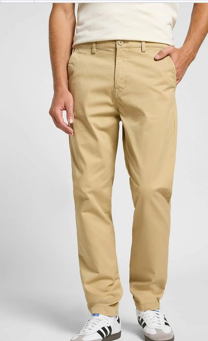 Lee spodnie chinosy Slim W32 L34 100% bawełna gruby splot męskie beż
