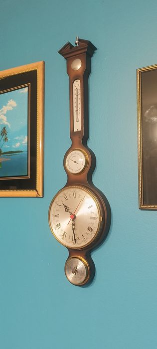 Zegar ścienny niemiecki temperatura czas barometr itp itd