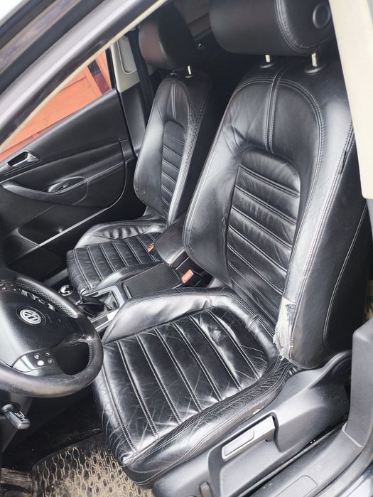 Fotele komplet skóra podgrzewane sedan b6 passat czarne komplet