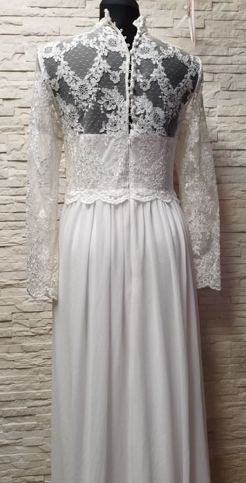 ?Sukienka,suknia,ślubna,ślub Boho 38/40 M/L,długi rękaw,etno