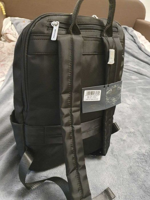 Рюкзак для ноутбука 13"/14" з сріблястою блискавкою чорний