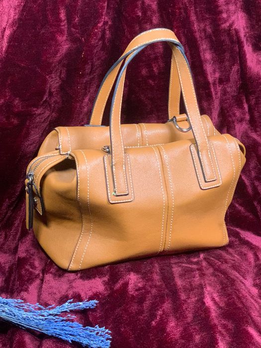 Сумка жіноча саквояж Pieces світло-коричнева / руда з еко-шкіри Н2517