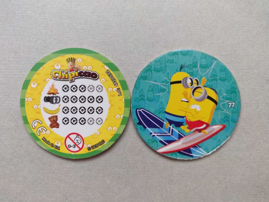 Карточки, фишки, кепсы: Chipicao minions 77,88.