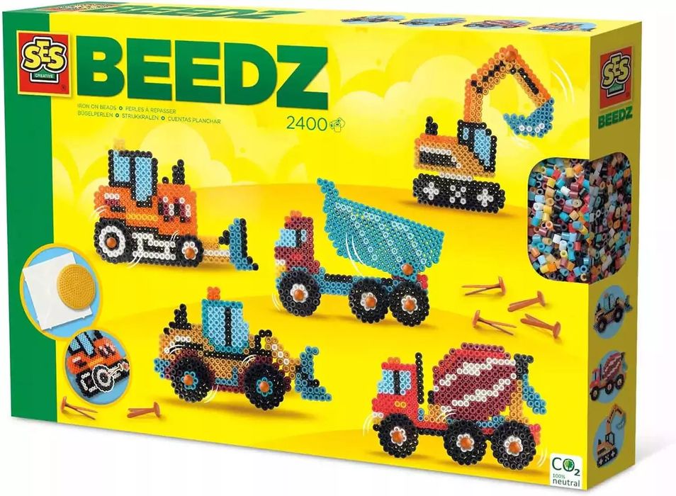 Koraliki prasowanka - Pojazdy budowlane. SES Creative