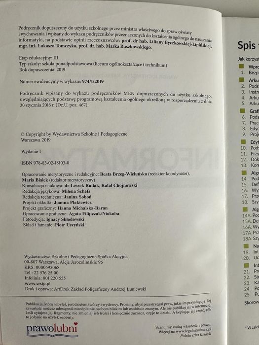 Informatyka 1 Liceum i Technikum WSiP