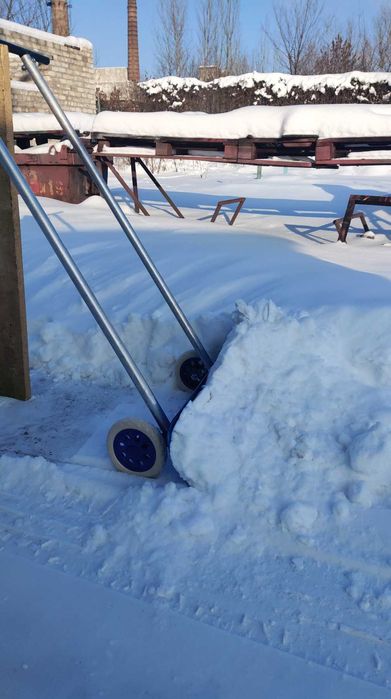 Лопата на колесах для снега Шустрик-3А,з подвійною ручкою-алюминий